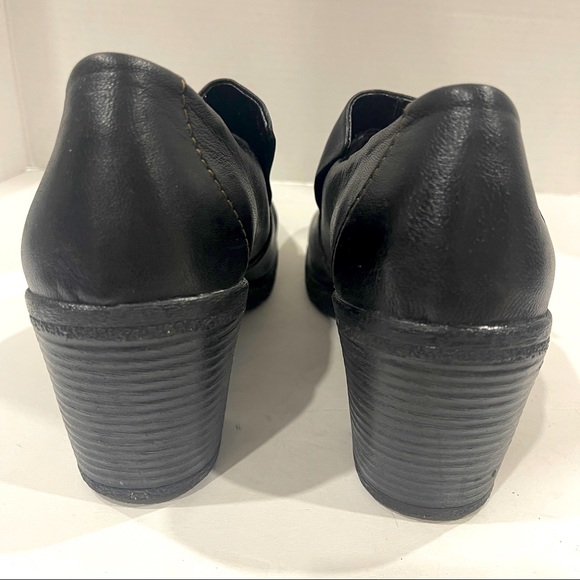 BOC Born Concept Black Leather Slip-On Booties, Loafer Style W/Chunky Heel. 11M - Picture 5 of 15